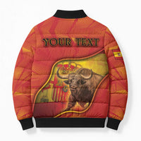 Personalized Spain Bomber Puffer Jacket The Spanish Fighting Bull With Coat Of Arms - Wonder Print Shop