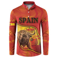Personalized Spain Button Sweatshirt The Spanish Fighting Bull With Coat Of Arms - Wonder Print Shop