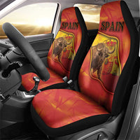 Spain Car Seat Cover The Spanish Fighting Bull With Coat Of Arms - Wonder Print Shop
