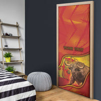 Spain Door Cover The Spanish Fighting Bull With Coat Of Arms - Wonder Print Shop