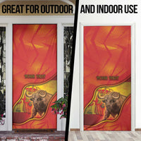 Spain Door Cover The Spanish Fighting Bull With Coat Of Arms - Wonder Print Shop