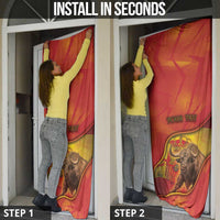 Spain Door Cover The Spanish Fighting Bull With Coat Of Arms - Wonder Print Shop