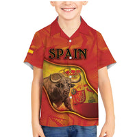 Personalized Spain Family Matching Mermaid Dress and Hawaiian Shirt The Spanish Fighting Bull With Coat Of Arms - Wonder Print Shop