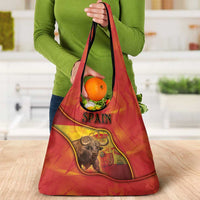 Spain Grocery Bag The Spanish Fighting Bull With Coat Of Arms - Wonder Print Shop