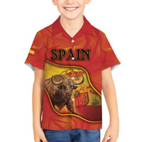 Personalized Spain Hawaiian Shirt The Spanish Fighting Bull With Coat Of Arms - Wonder Print Shop