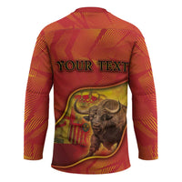Personalized Spain Hockey Jersey The Spanish Fighting Bull With Coat Of Arms - Wonder Print Shop