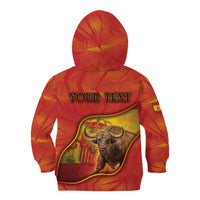 Personalized Spain Kid Hoodie The Spanish Fighting Bull With Coat Of Arms - Wonder Print Shop