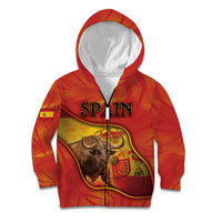 Personalized Spain Kid Hoodie The Spanish Fighting Bull With Coat Of Arms - Wonder Print Shop