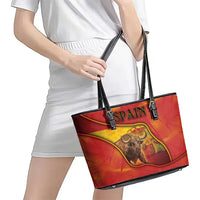 Spain Leather Tote Bag The Spanish Fighting Bull With Coat Of Arms - Wonder Print Shop