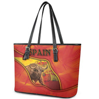 Spain Leather Tote Bag The Spanish Fighting Bull With Coat Of Arms - Wonder Print Shop