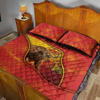Spain Quilt Bed Set The Spanish Fighting Bull With Coat Of Arms - Wonder Print Shop