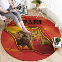 Spain Round Carpet The Spanish Fighting Bull With Coat Of Arms - Wonder Print Shop