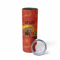 Personalized Spain Skinny Tumbler The Spanish Fighting Bull With Coat Of Arms - Wonder Print Shop