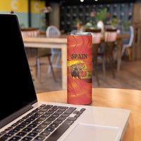 Personalized Spain Skinny Tumbler The Spanish Fighting Bull With Coat Of Arms - Wonder Print Shop