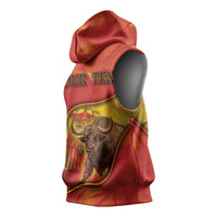 Personalized Spain Sleeveless Hoodie The Spanish Fighting Bull With Coat Of Arms - Wonder Print Shop