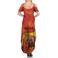 Personalized Spain Summer Maxi Dress The Spanish Fighting Bull With Coat Of Arms - Wonder Print Shop