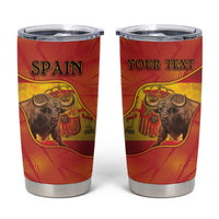 Personalized Spain Tumbler Cup The Spanish Fighting Bull With Coat Of Arms - Wonder Print Shop