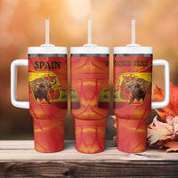 Personalized Spain Tumbler With Handle The Spanish Fighting Bull With Coat Of Arms - Wonder Print Shop