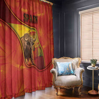 Spain Window Curtain The Spanish Fighting Bull With Coat Of Arms - Wonder Print Shop
