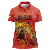 Personalized Spain Women Polo Shirt The Spanish Fighting Bull With Coat Of Arms - Wonder Print Shop
