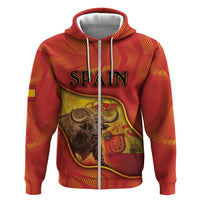 Personalized Spain Zip Hoodie The Spanish Fighting Bull With Coat Of Arms - Wonder Print Shop