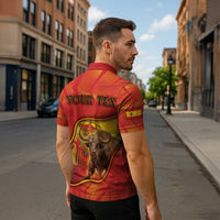 Personalized Spain Zipper Polo Shirt The Spanish Fighting Bull With Coat Of Arms - Wonder Print Shop