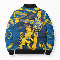 Personalized Sweden Bomber Puffer Jacket Coat Of Arms Unique Style - Wonder Print Shop