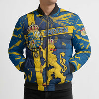 Personalized Sweden Bomber Puffer Jacket Coat Of Arms Unique Style - Wonder Print Shop