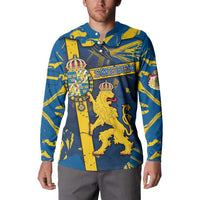 Personalized Sweden Button Sweatshirt Coat Of Arms Unique Style - Wonder Print Shop