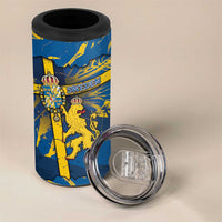 Personalized Sweden 4 in 1 Can Cooler Tumbler Coat Of Arms Unique Style - Wonder Print Shop