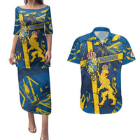 Personalized Sweden Couples Matching Puletasi and Hawaiian Shirt Coat Of Arms Unique Style - Wonder Print Shop
