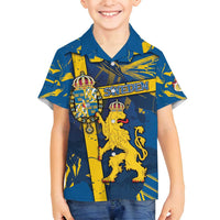 Personalized Sweden Family Matching Long Sleeve Bodycon Dress and Hawaiian Shirt Coat Of Arms Unique Style - Wonder Print Shop