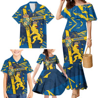 Personalized Sweden Family Matching Mermaid Dress and Hawaiian Shirt Coat Of Arms Unique Style - Wonder Print Shop