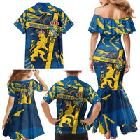 Personalized Sweden Family Matching Mermaid Dress and Hawaiian Shirt Coat Of Arms Unique Style - Wonder Print Shop