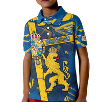 Personalized Sweden Kid Polo Shirt Coat Of Arms Unique Style - Wonder Print Shop