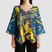 Personalized Sweden Kimono Sleeve Blouse Coat Of Arms Unique Style - Wonder Print Shop