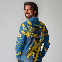 Personalized Sweden Long Sleeve Polo Shirt Coat Of Arms Unique Style - Wonder Print Shop