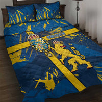 Sweden Quilt Bed Set Coat Of Arms Unique Style - Wonder Print Shop