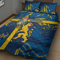 Sweden Quilt Bed Set Coat Of Arms Unique Style - Wonder Print Shop