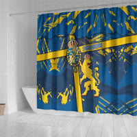 Sweden Shower Curtain Coat Of Arms Unique Style - Wonder Print Shop