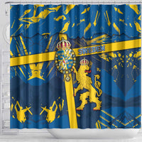 Sweden Shower Curtain Coat Of Arms Unique Style - Wonder Print Shop