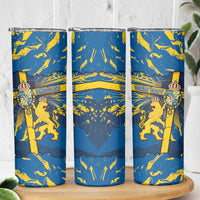 Personalized Sweden Skinny Tumbler Coat Of Arms Unique Style - Wonder Print Shop