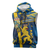 Personalized Sweden Sleeveless Hoodie Coat Of Arms Unique Style - Wonder Print Shop