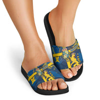 Sweden Slide Sandals Coat Of Arms Unique Style - Wonder Print Shop