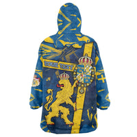Personalized Sweden Wearable Blanket Hoodie Coat Of Arms Unique Style - Wonder Print Shop