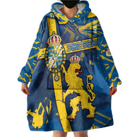 Personalized Sweden Wearable Blanket Hoodie Coat Of Arms Unique Style - Wonder Print Shop
