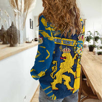 Personalized Sweden Women Casual Shirt Coat Of Arms Unique Style - Wonder Print Shop