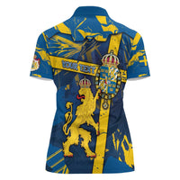 Personalized Sweden Women Polo Shirt Coat Of Arms Unique Style - Wonder Print Shop