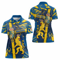 Personalized Sweden Women Polo Shirt Coat Of Arms Unique Style - Wonder Print Shop