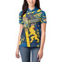 Personalized Sweden Women Polo Shirt Coat Of Arms Unique Style - Wonder Print Shop